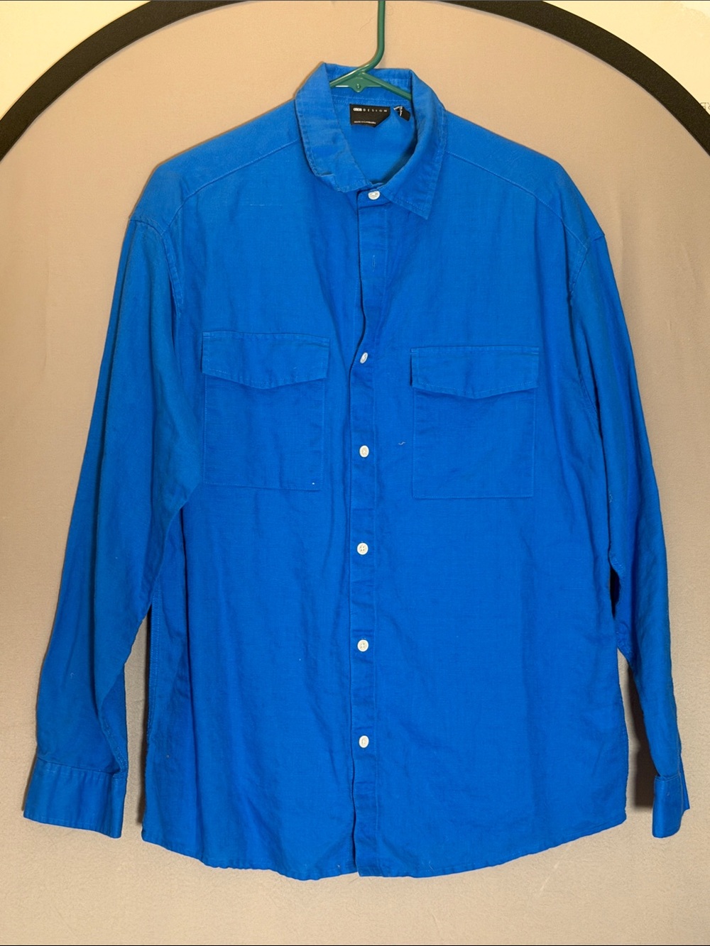 ASOS Men's Cobalt Blue Casual Button-Down Shirt